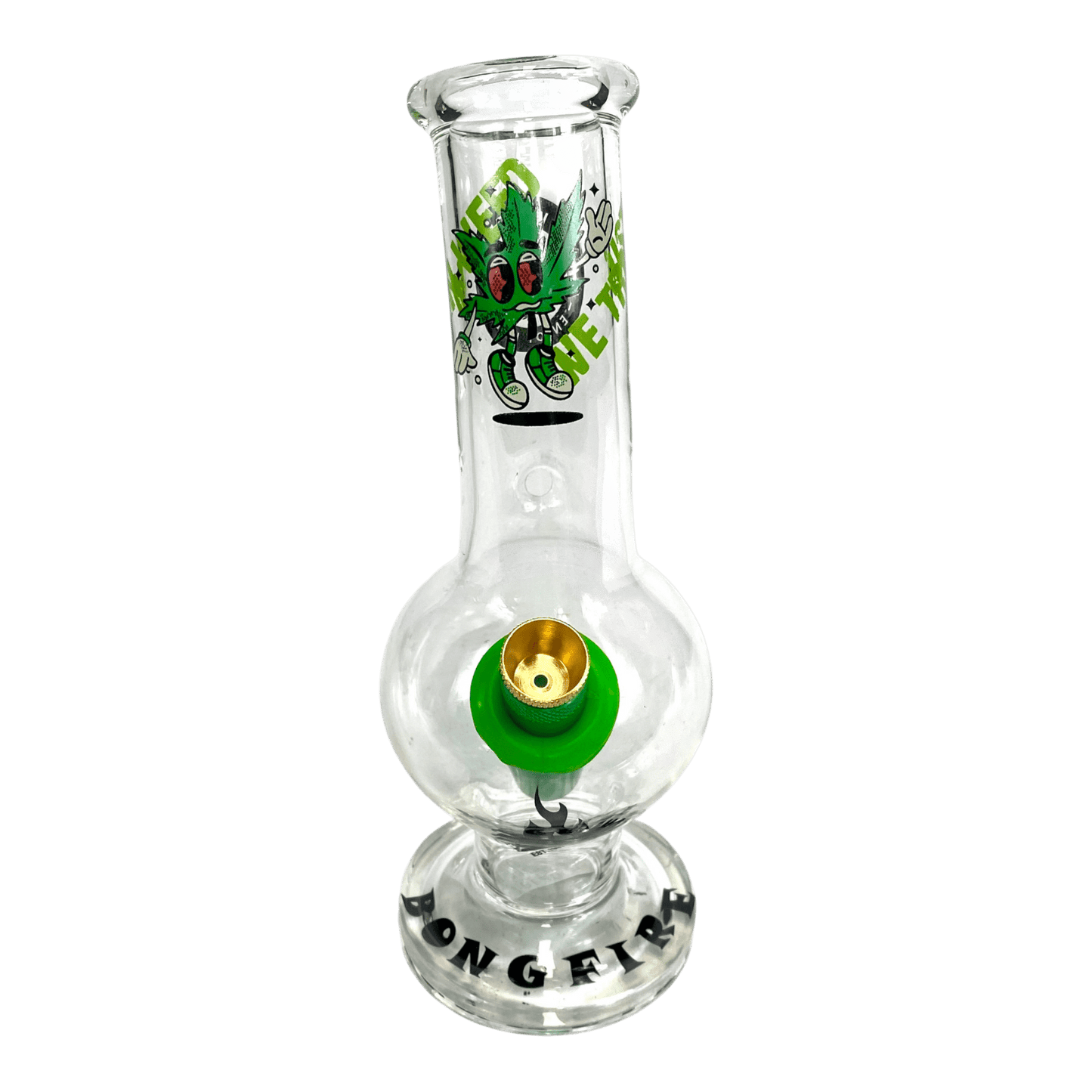 MWP In Weed We Trust Bongfire Glass Bottom Bonza Bong 20cm - The Bong Baron