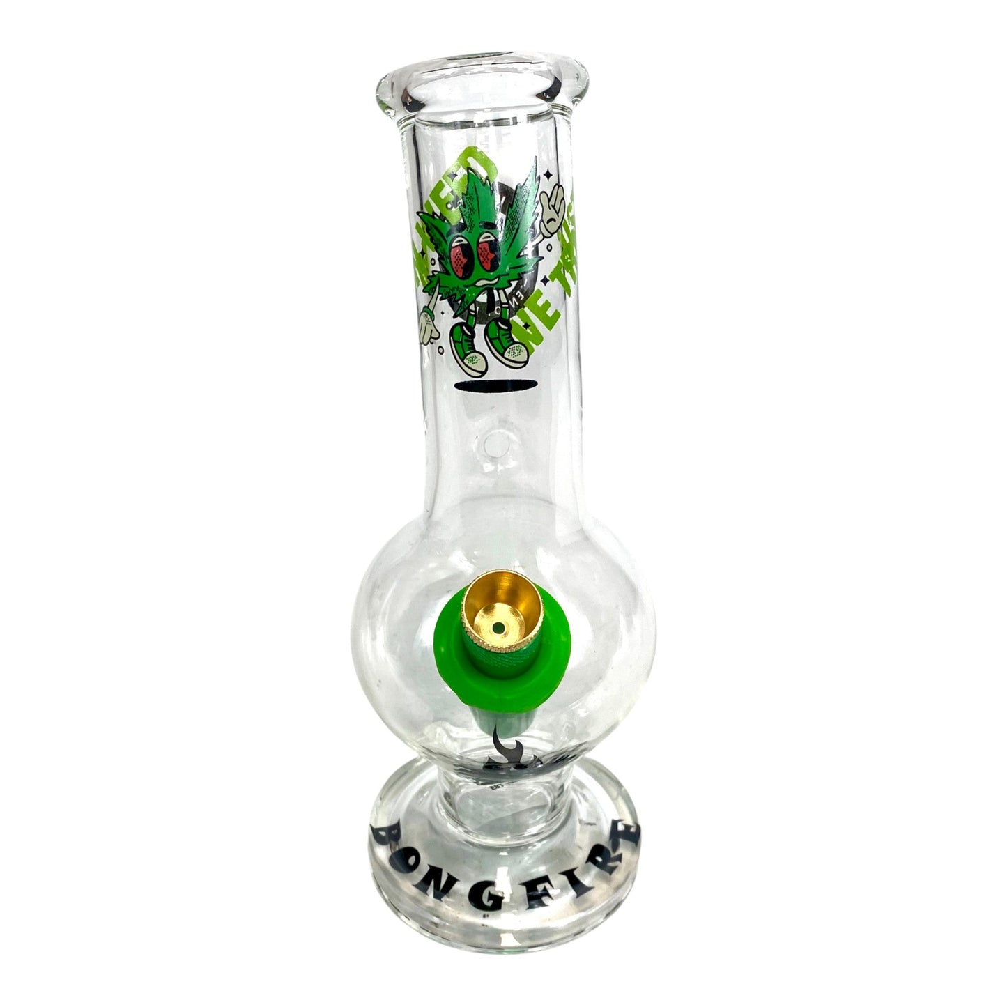MWP In Weed We Trust Bongfire Glass Bottom Bonza Bong 20cm - The Bong Baron
