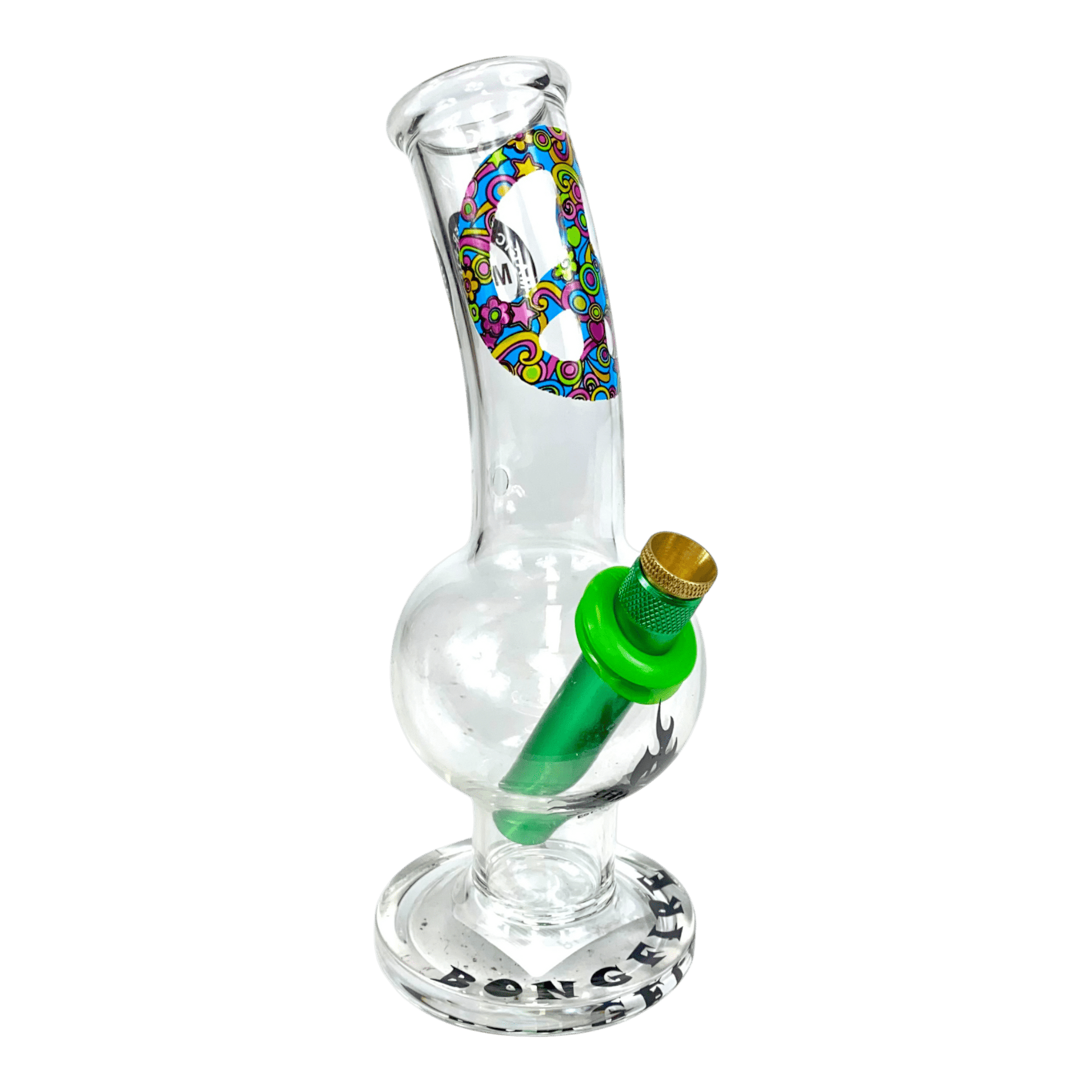 MWP Peace Bongfire Glass Bottom Bonza Bong 20cm - The Bong Baron
