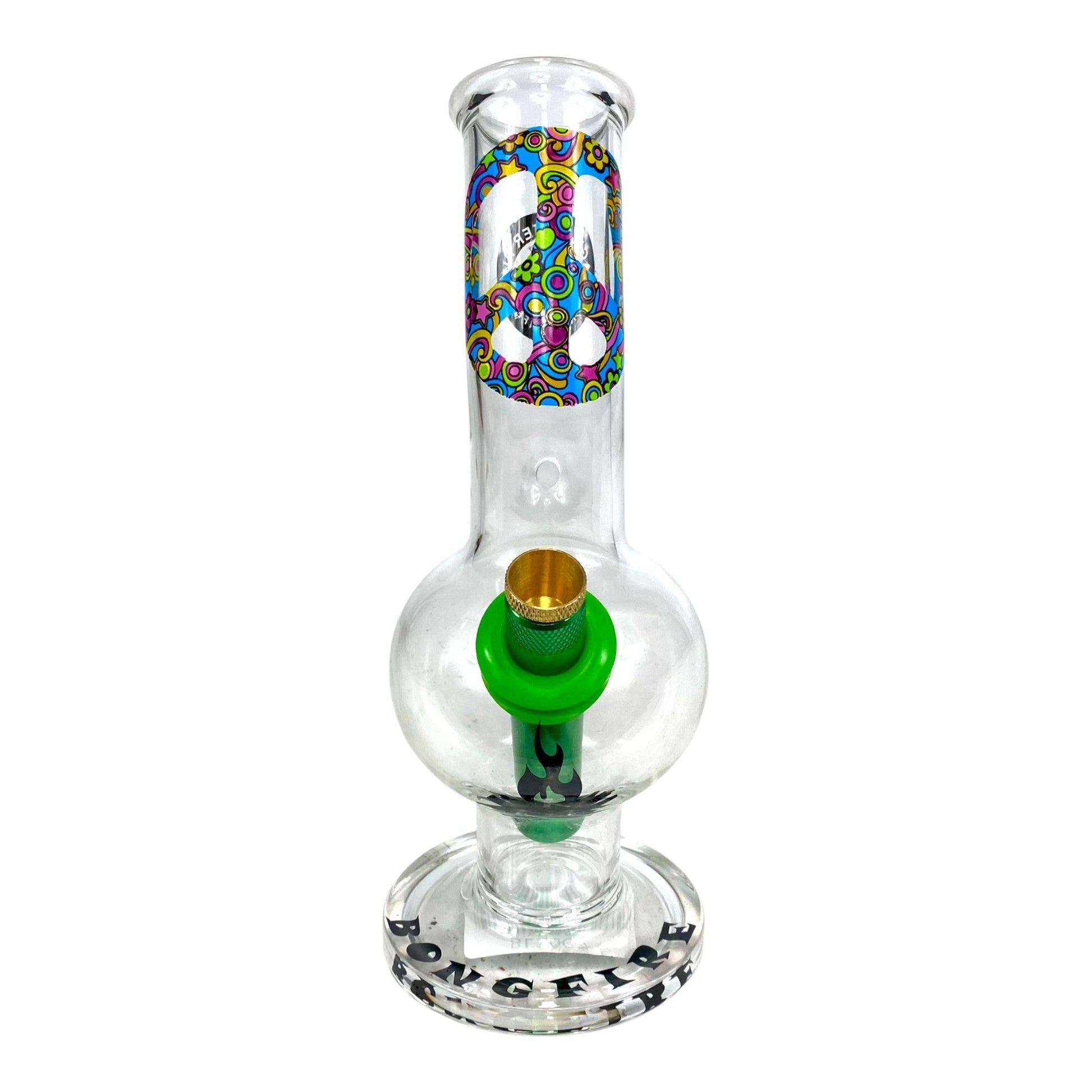 MWP Peace Bongfire Glass Bottom Bonza Bong 20cm - The Bong Baron
