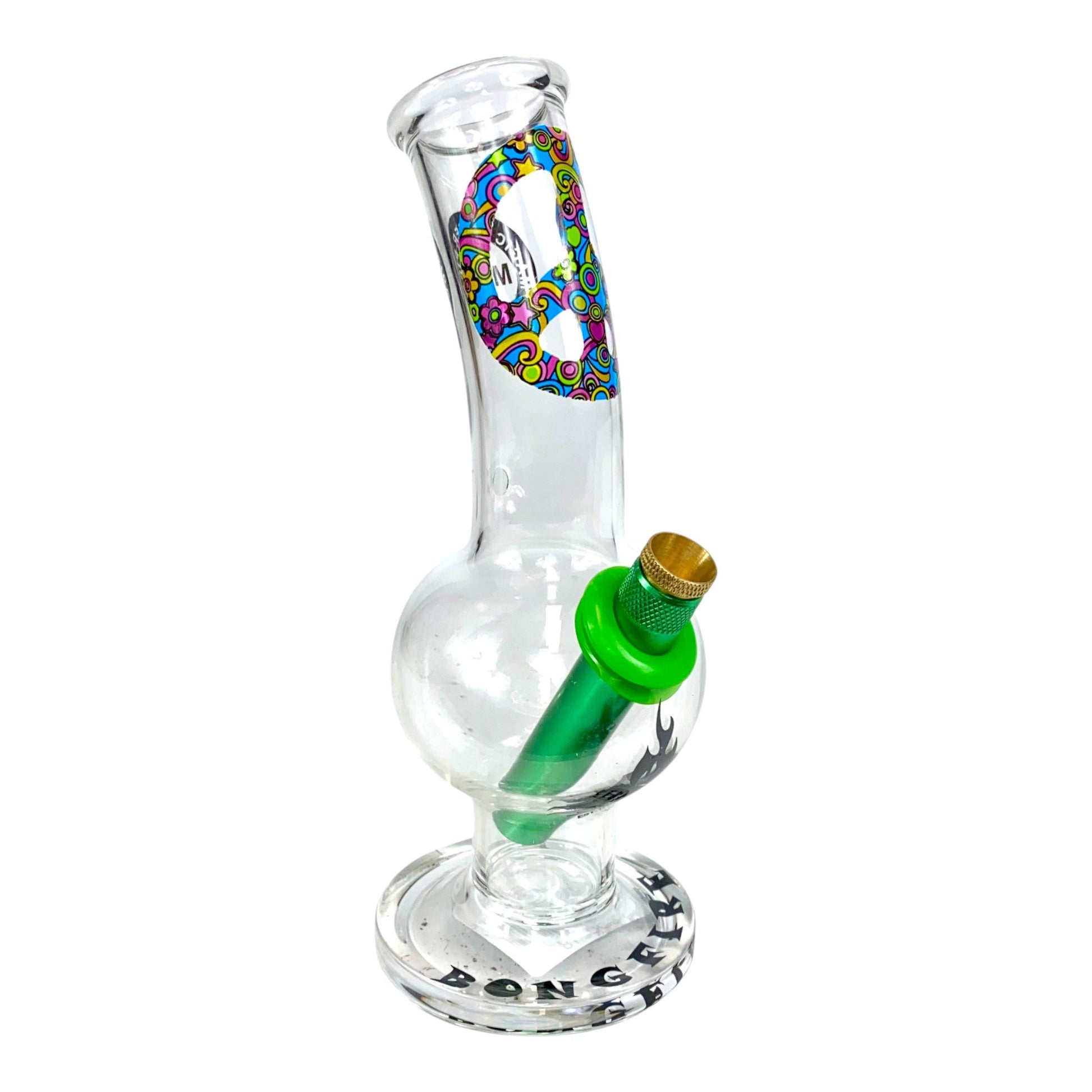 MWP Peace Bongfire Glass Bottom Bonza Bong 20cm - The Bong Baron
