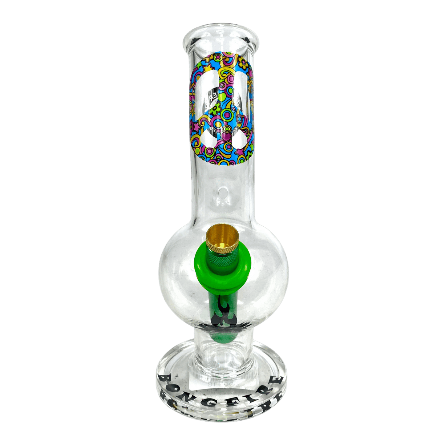 MWP Peace Bongfire Glass Bottom Bonza Bong 20cm - The Bong Baron