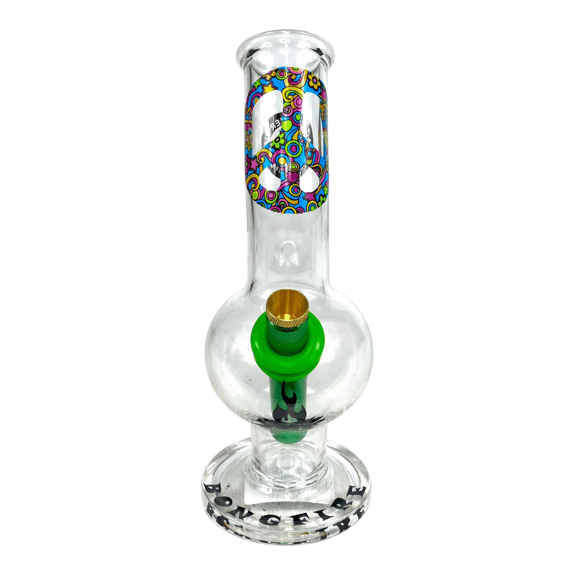 MWP Peace Bongfire Glass Bottom Bonza Bong 20cm - The Bong Baron