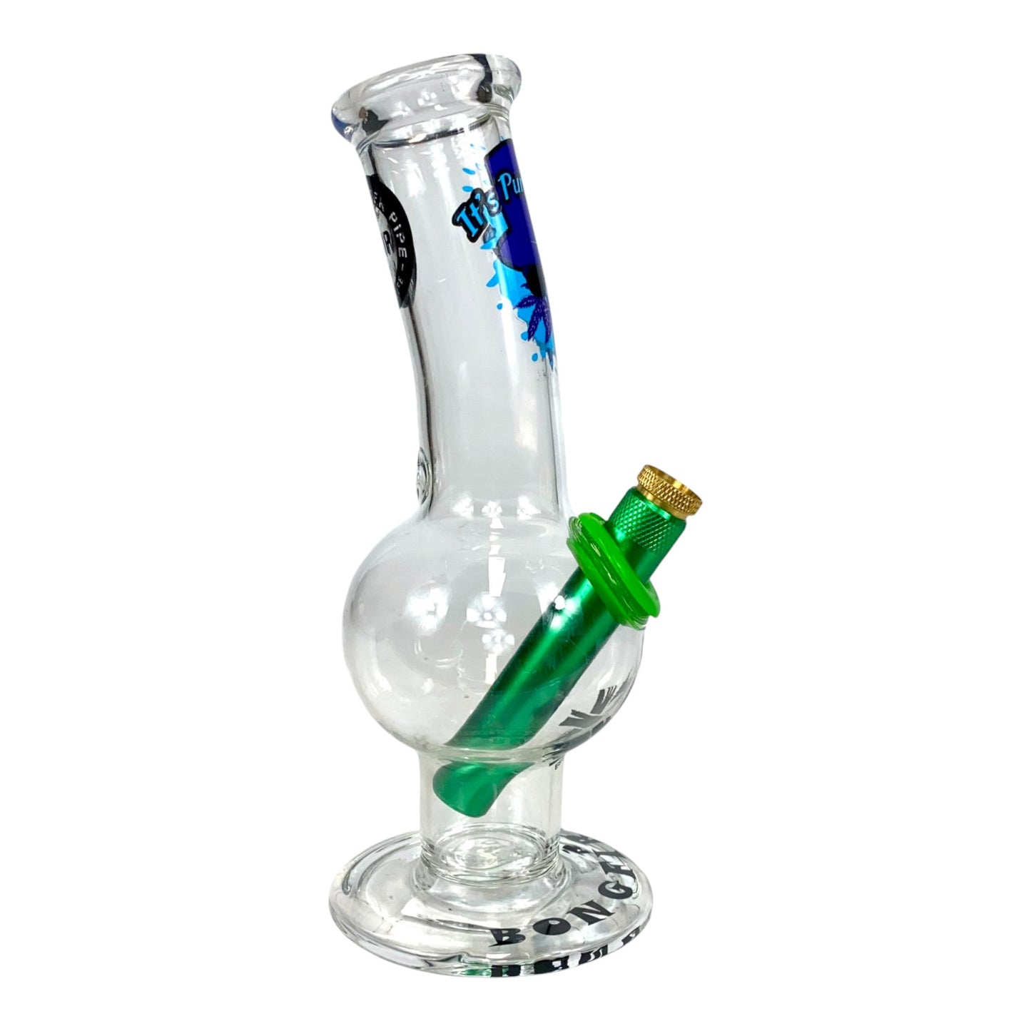 MWP Purple Man Bongfire Glass Bottom Bonza Bong 20cm - The Bong Baron