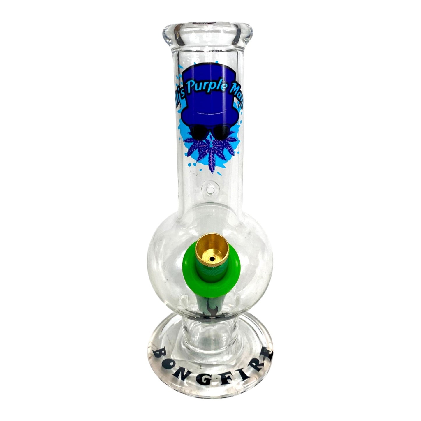 MWP Purple Man Bongfire Glass Bottom Bonza Bong 20cm - The Bong Baron