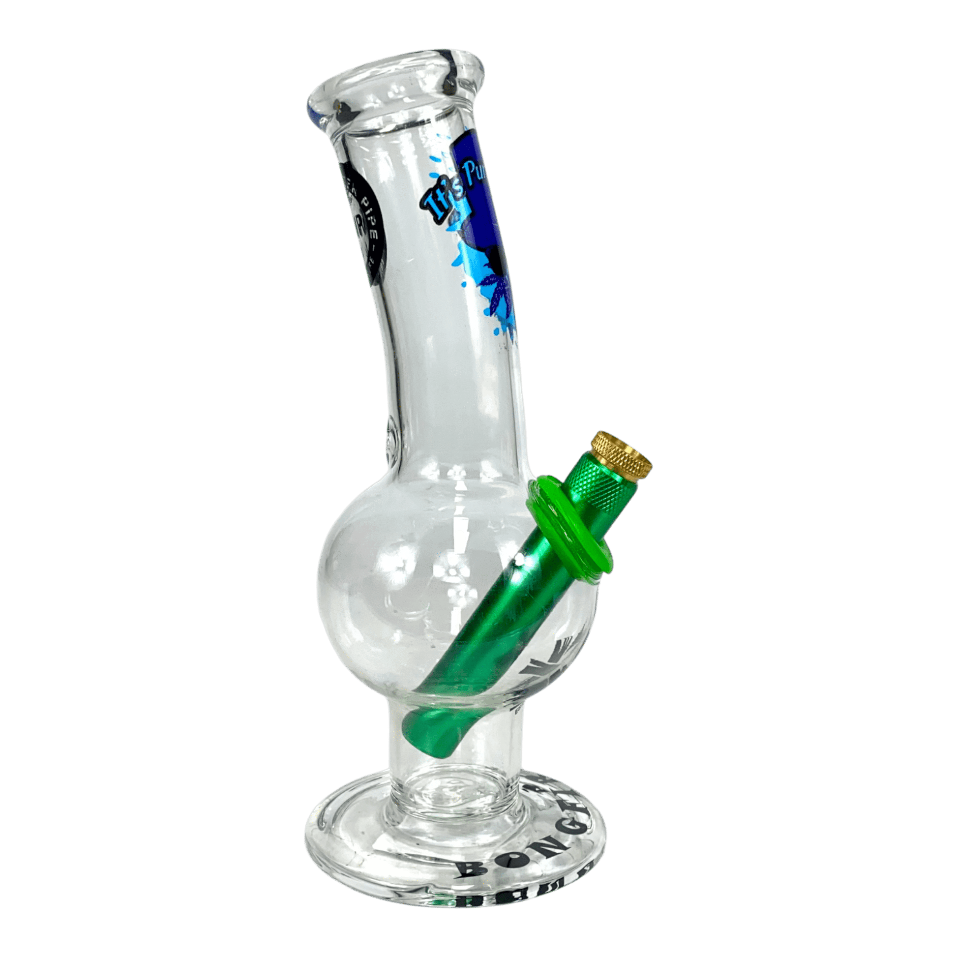 MWP Purple Man Bongfire Glass Bottom Bonza Bong 20cm - The Bong Baron