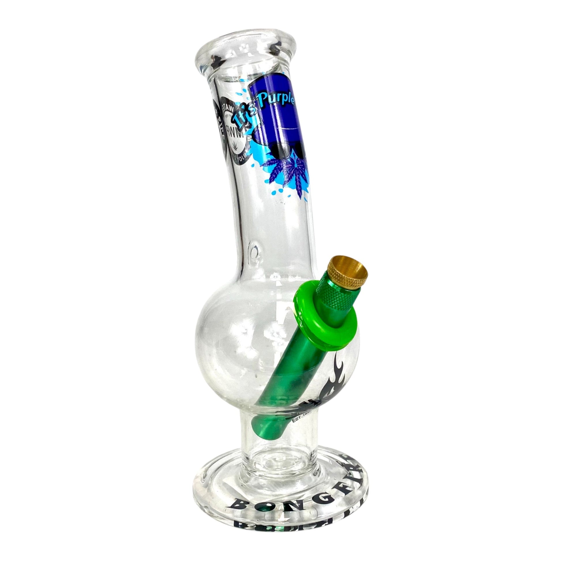 MWP Purple Man Bongfire Glass Bottom Bonza Bong 20cm - The Bong Baron