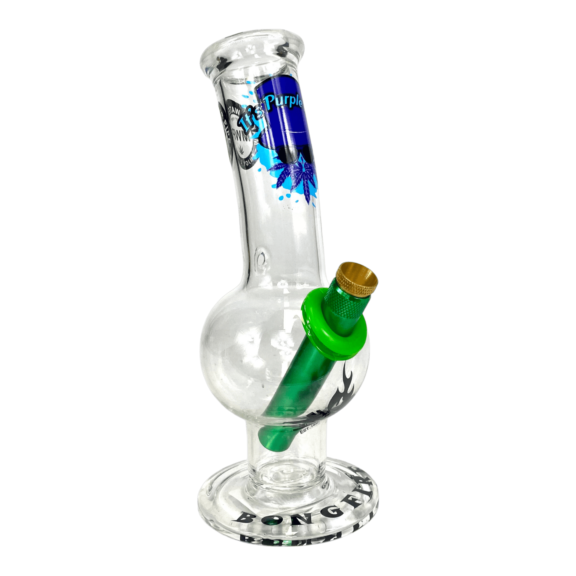 MWP Purple Man Bongfire Glass Bottom Bonza Bong 20cm - The Bong Baron