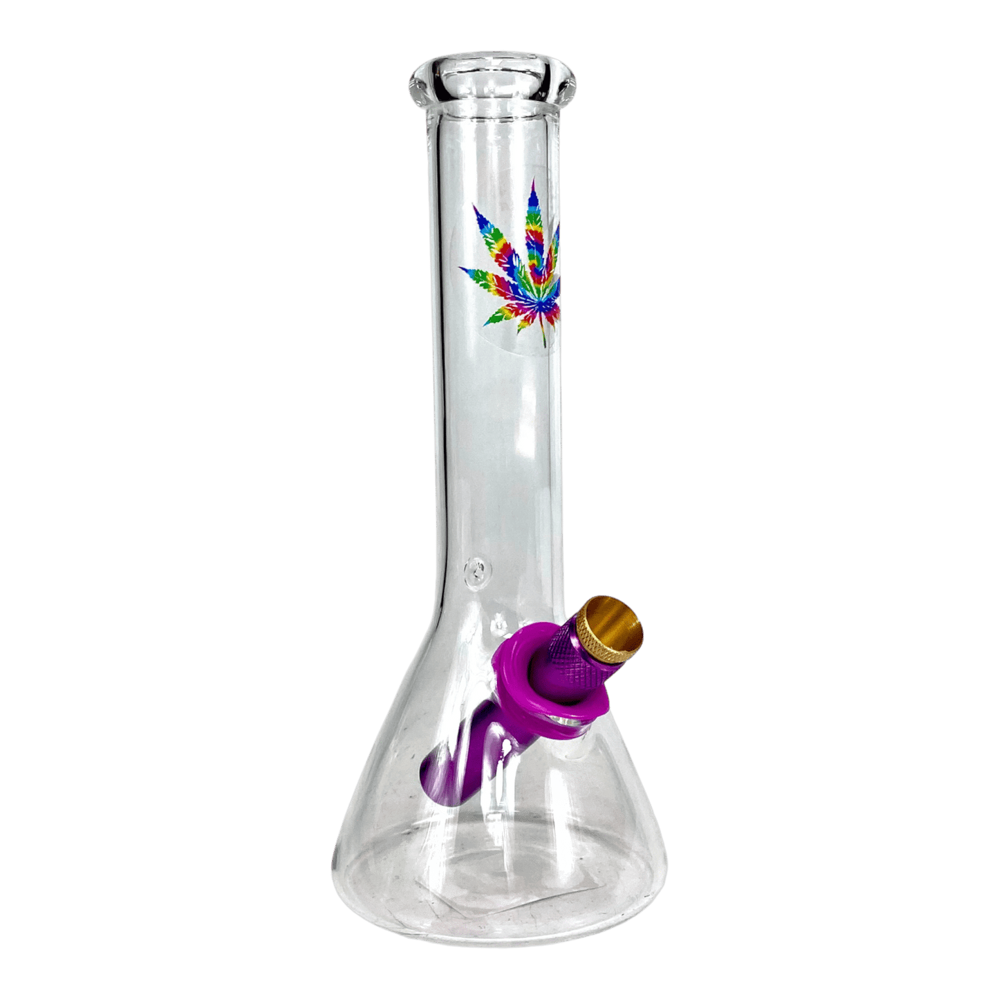 MWP Rainbow Leaf Bonza Beaker Bong 20cm - The Bong Baron