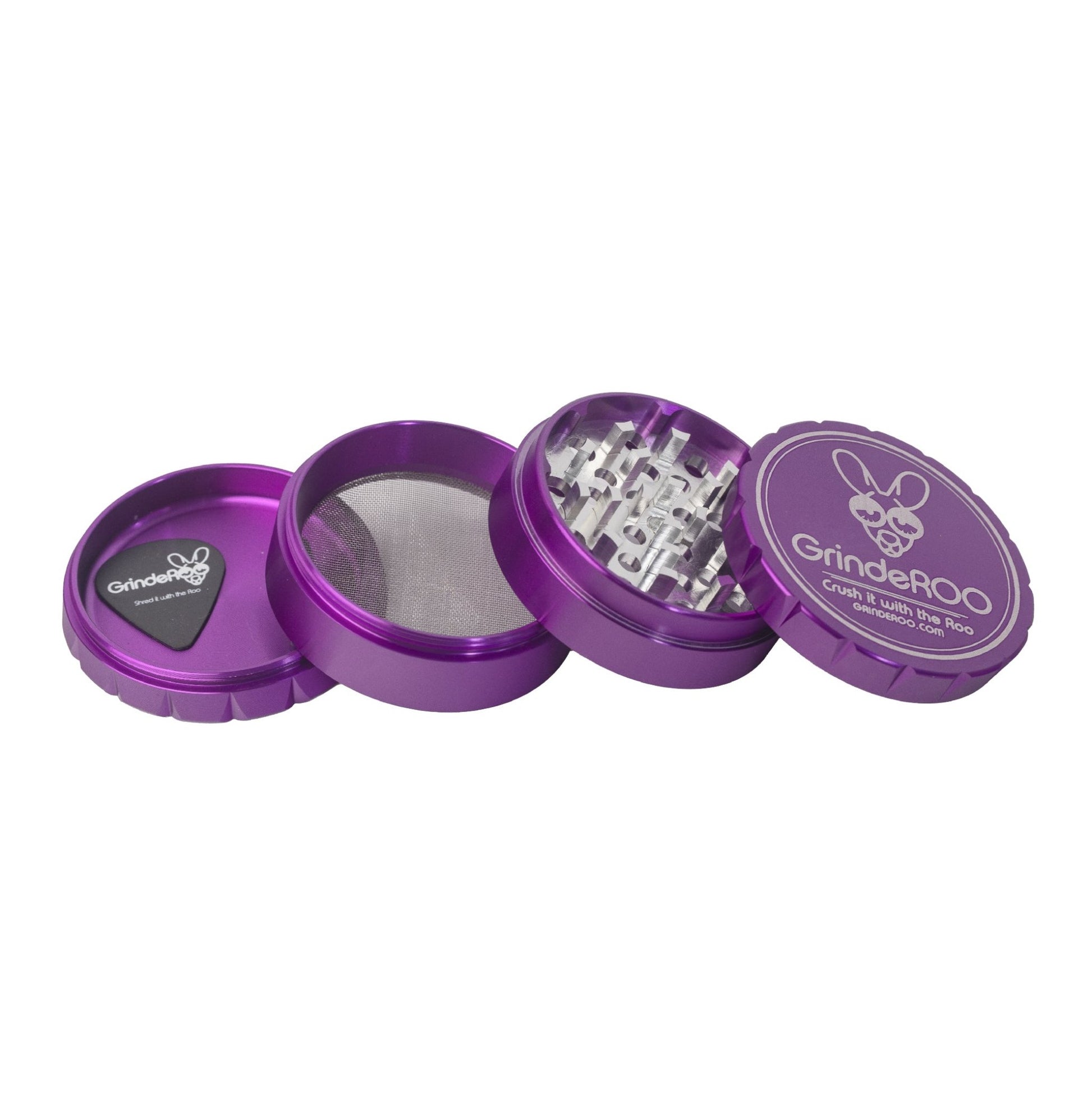 OG GrindeROO Premium 4pc 63mm Metal Herb Grinder - The Bong Baron