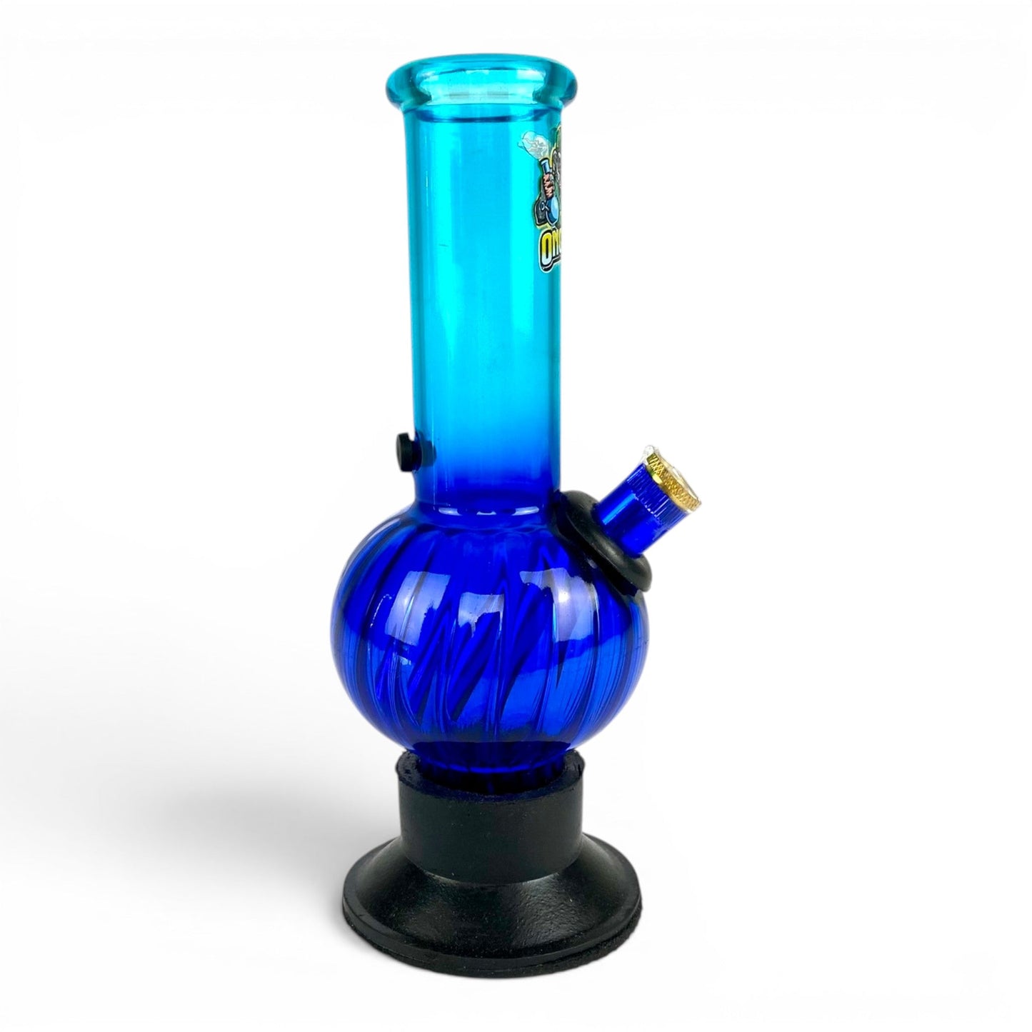 Ongbay Blue Ombre Twisted Bubble Bong 18cm - The Bong Baron