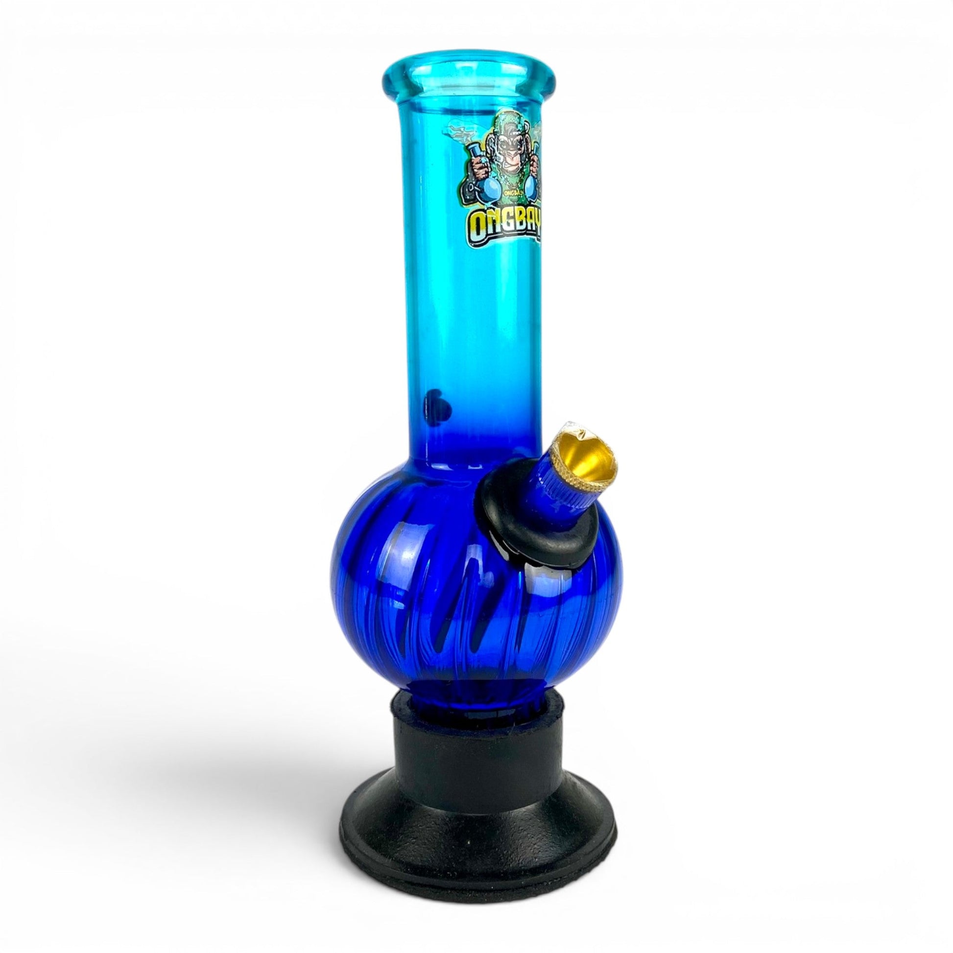 Ongbay Blue Ombre Twisted Bubble Bong 18cm - The Bong Baron