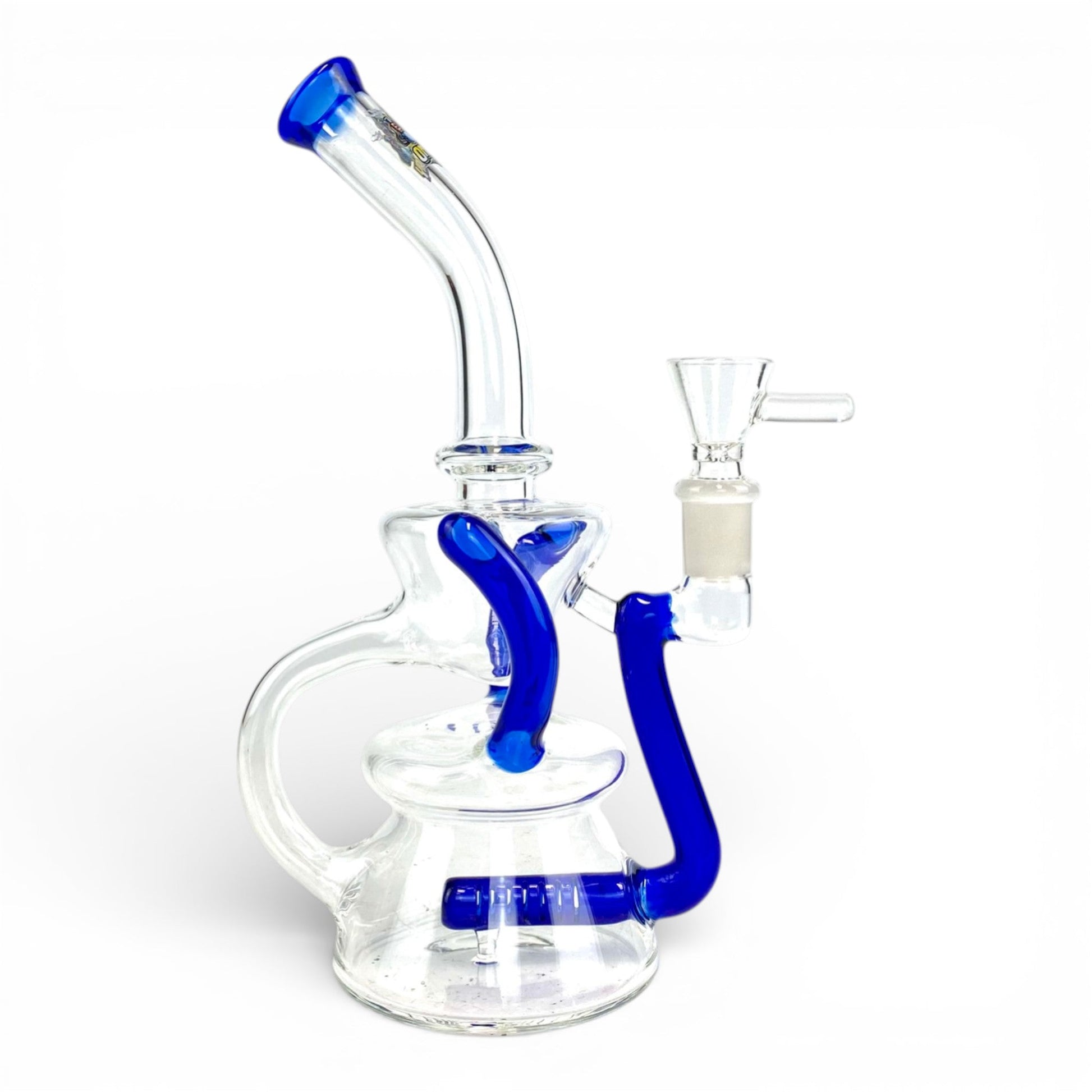 Ongbay Twisted Recycler Bong and Dab Rig 18cm Blue - The Bong Baron