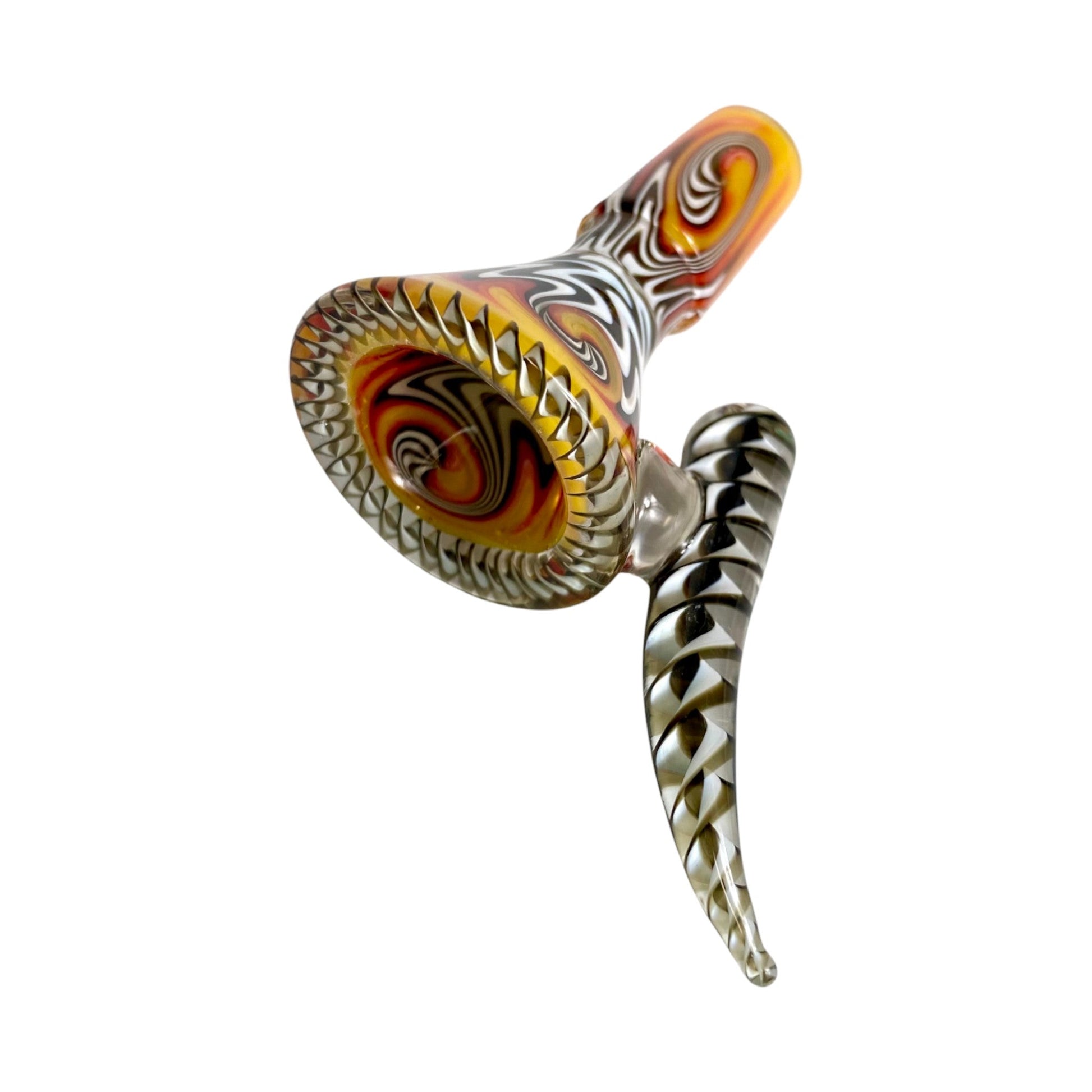 Phoenix 14mm Ram’s Horn 4 - Hole Filter Cone Piece – Black and White - The Bong Baron