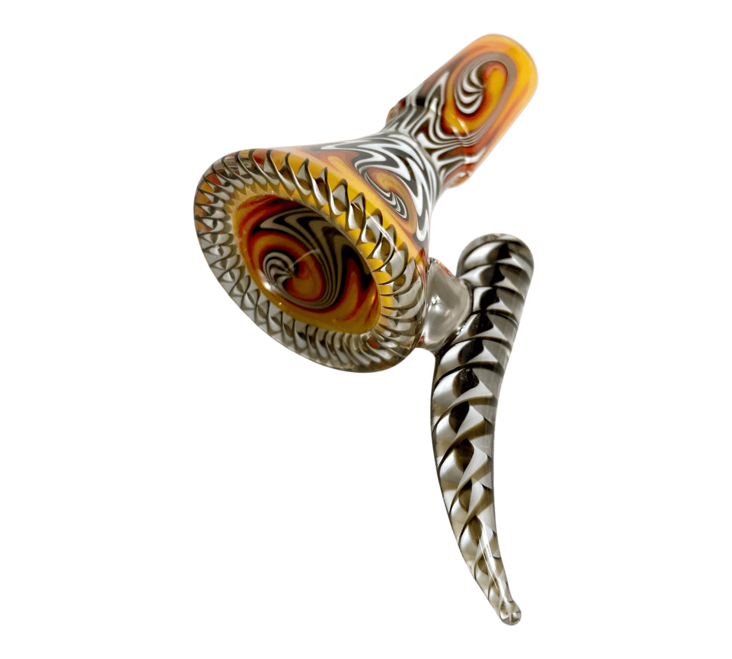 Phoenix 14mm Ram’s Horn 4 - Hole Filter Cone Piece – Black and White - The Bong Baron