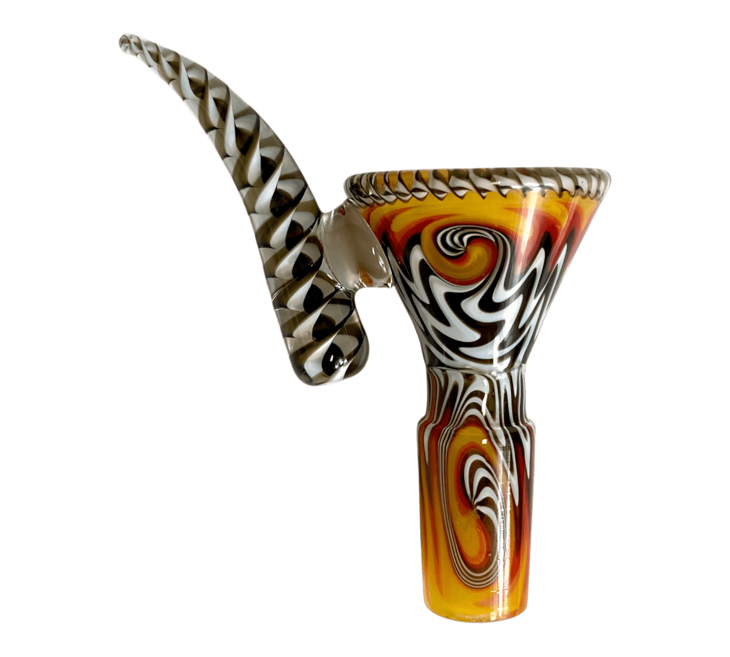 Phoenix 14mm Ram’s Horn 4 - Hole Filter Cone Piece – Black and White - The Bong Baron