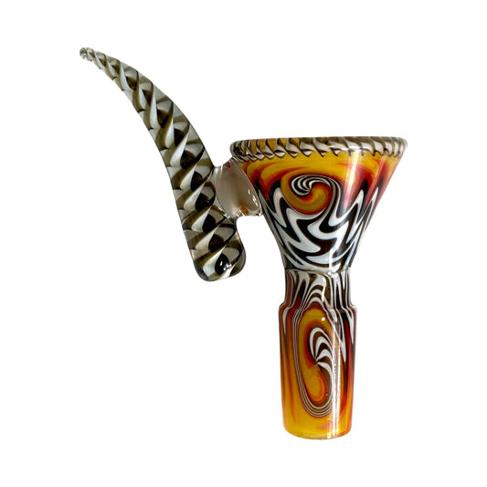 Phoenix 14mm Ram’s Horn 4 - Hole Filter Cone Piece – Black and White - The Bong Baron