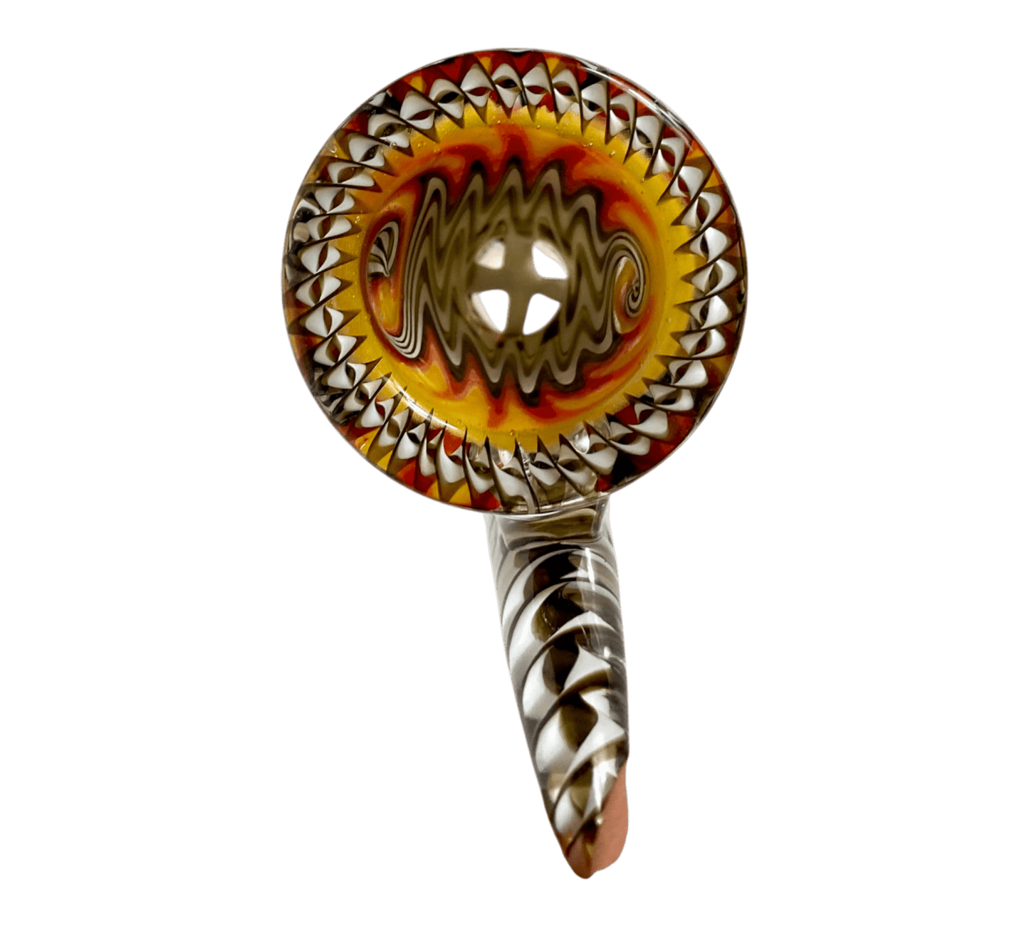 Phoenix 14mm Ram’s Horn 4 - Hole Filter Cone Piece – Black and White - The Bong Baron