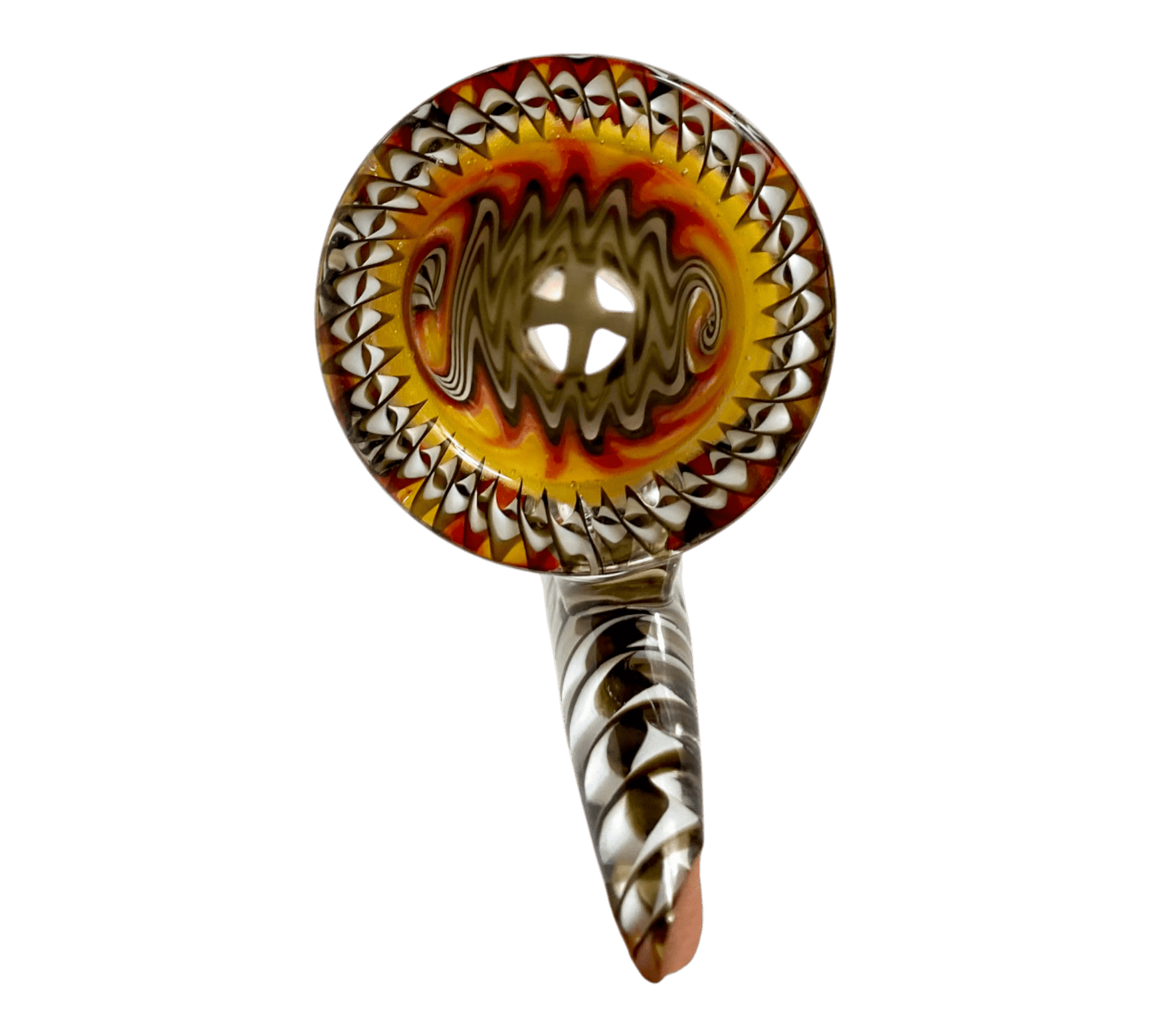 Phoenix 14mm Ram’s Horn 4 - Hole Filter Cone Piece – Black and White - The Bong Baron