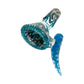 Phoenix 14mm Ram’s Horn 4 - Hole Filter Cone Piece – Blue and White - The Bong Baron