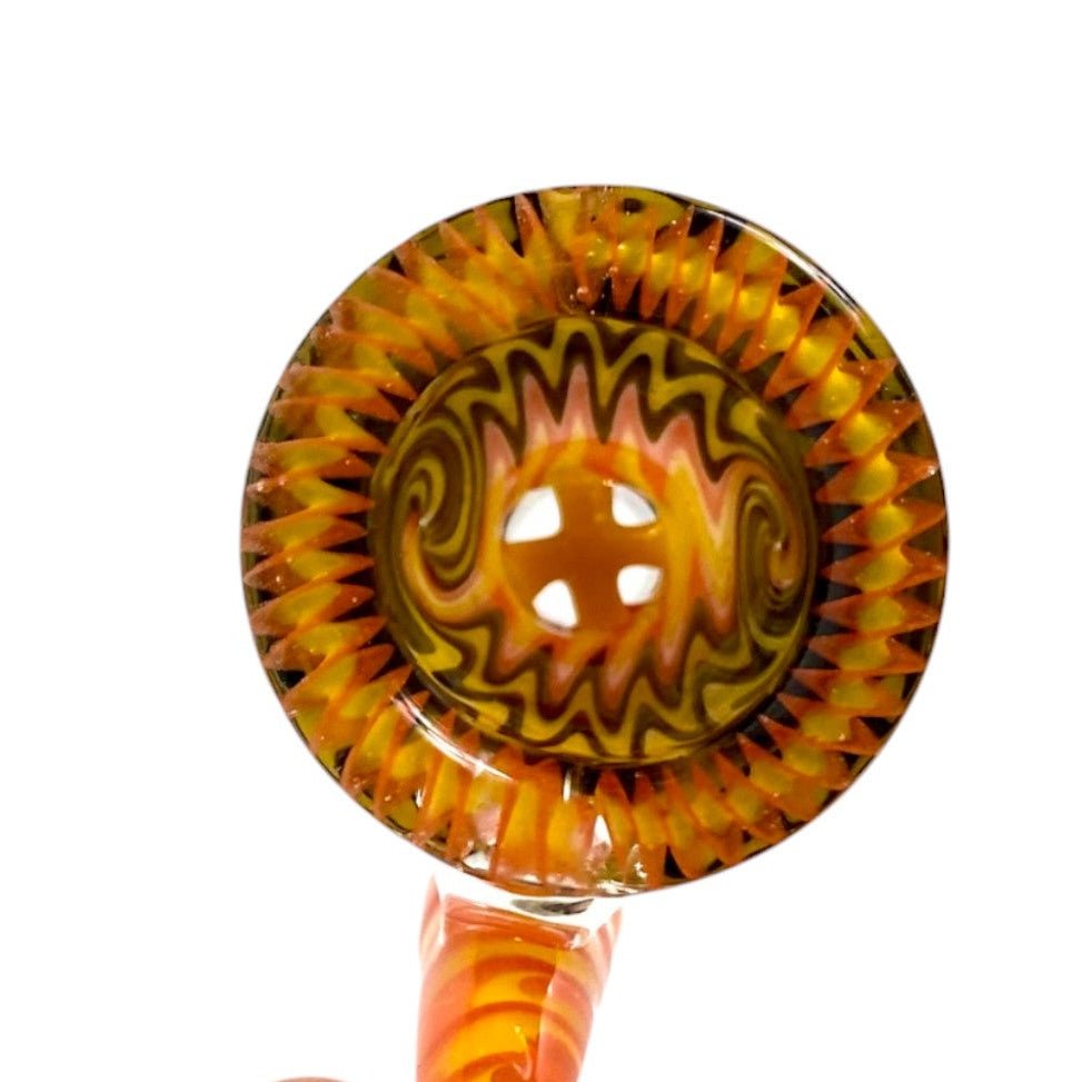 Phoenix 14mm Ram’s Horn 4 - Hole Filter Cone Piece – Orange and Black - The Bong Baron