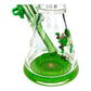 Phoenix 7mm Heavy Duty Double Perc Beaker Bong 33cm Green - The Bong Baron
