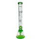 Phoenix 7mm Heavy Duty Double Perc Beaker Bong 33cm Green - The Bong Baron