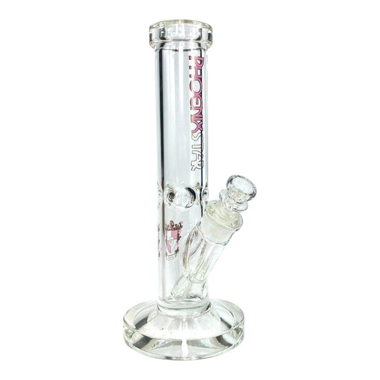 Phoenix 9mm Heavy Duty Straight Tube Bong – 30cm Pink - The Bong Baron
