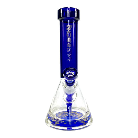 Phoenix 9mm Thick Heavy Duty Beaker Bong 30cm Blue - The Bong Baron