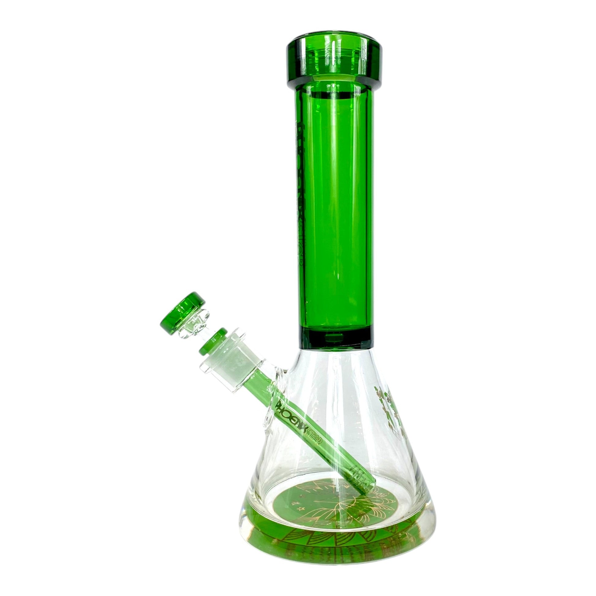 Phoenix 9mm Thick Heavy Duty Beaker Bong 30cm Green - The Bong Baron