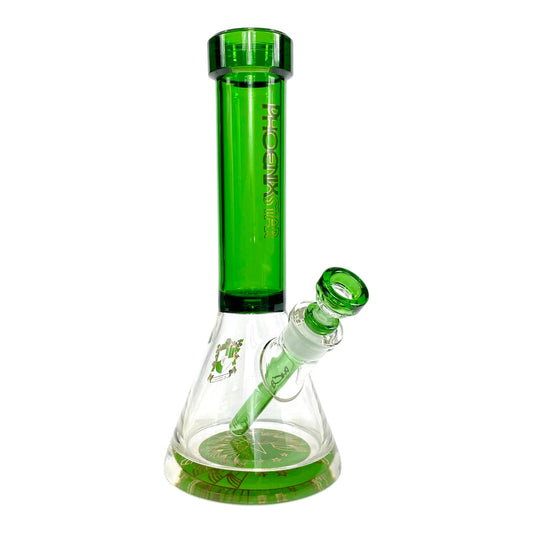 Phoenix 9mm Thick Heavy Duty Beaker Bong 30cm Green - The Bong Baron