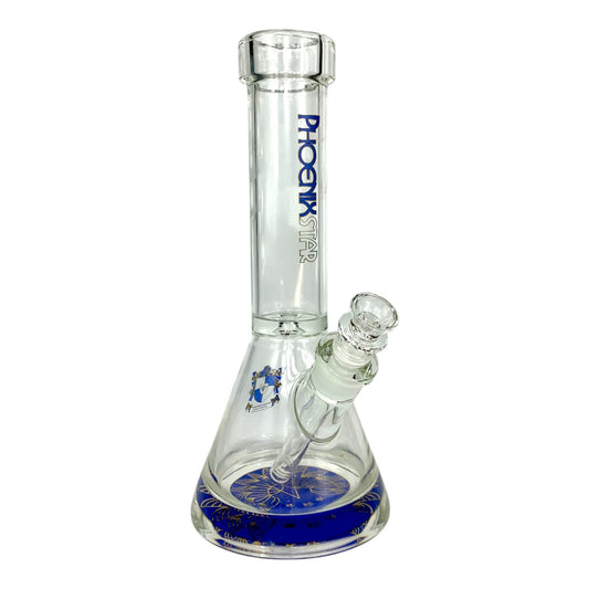 Phoenix 9mm Thick Heavy Duty Glass Beaker Bong 30cm Blue - The Bong Baron