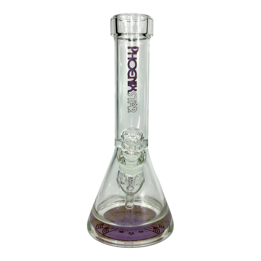 Phoenix 9mm Thick Heavy Duty Glass Beaker Bong 30cm Purple - The Bong Baron