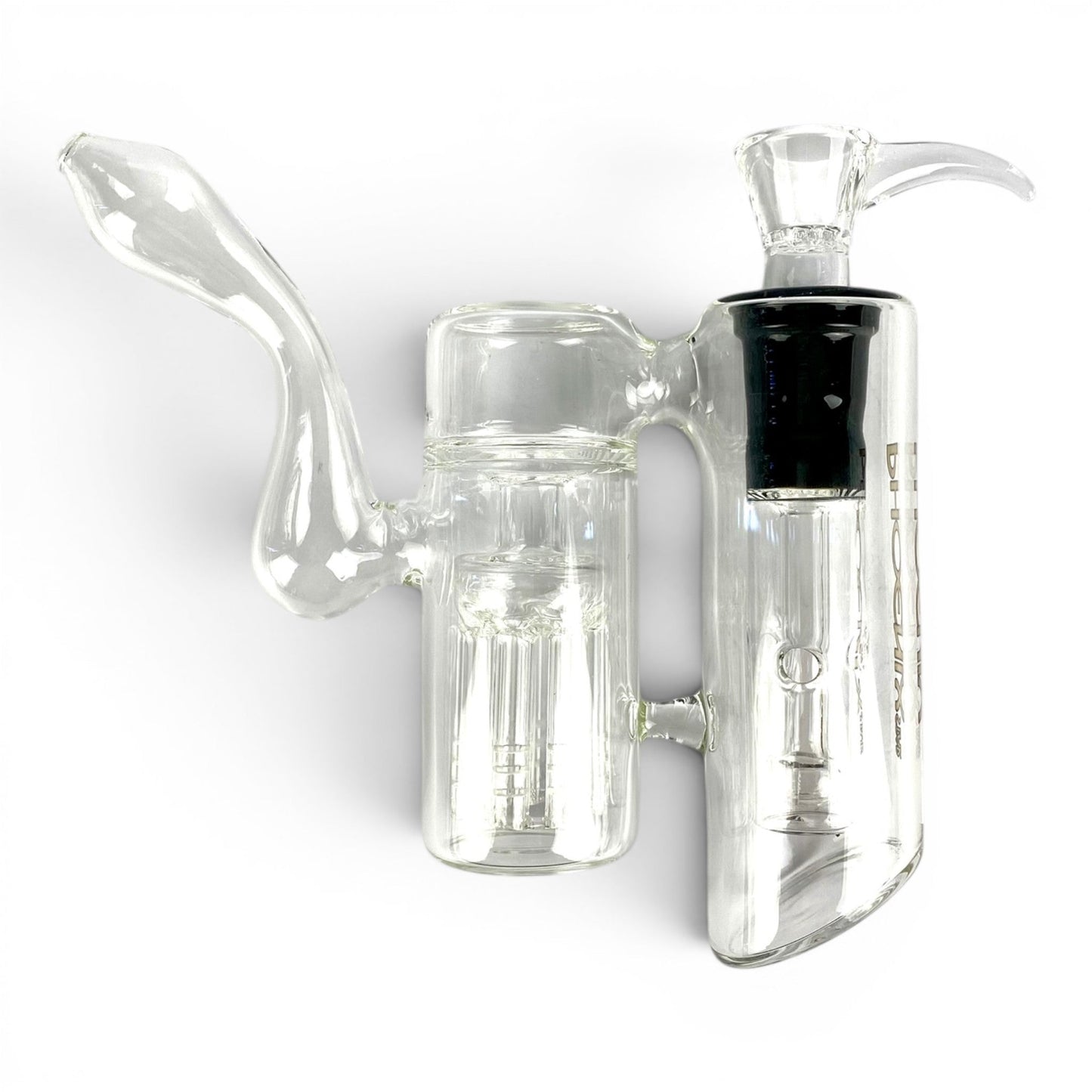 Phoenix Double Percolated Hammer Bubbler Bong 19cm Black - The Bong Baron