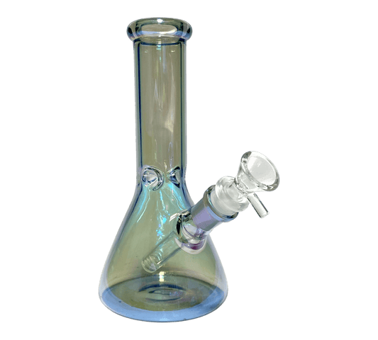 Phoenix Electric Blue Iridescent Glass Beaker Bong 20cm - The Bong Baron