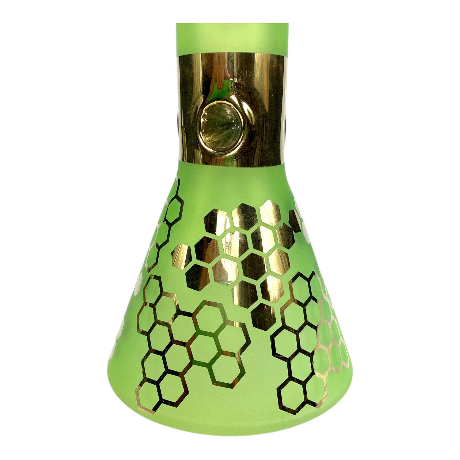 Phoenix Electroplated 7mm Thick Honeycomb Beaker Bong 32cm Green - The Bong Baron