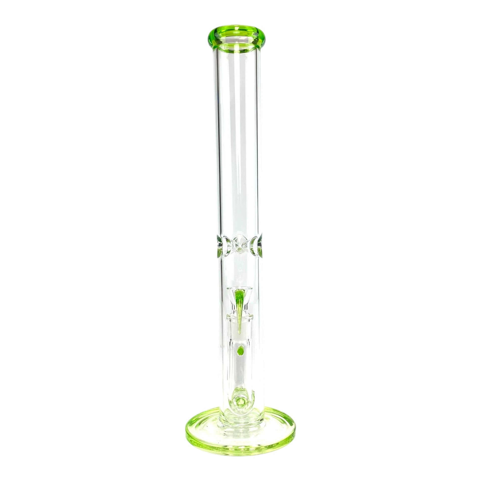 Phoenix Forked Perc Straight Tube 43cm Green - The Bong Baron