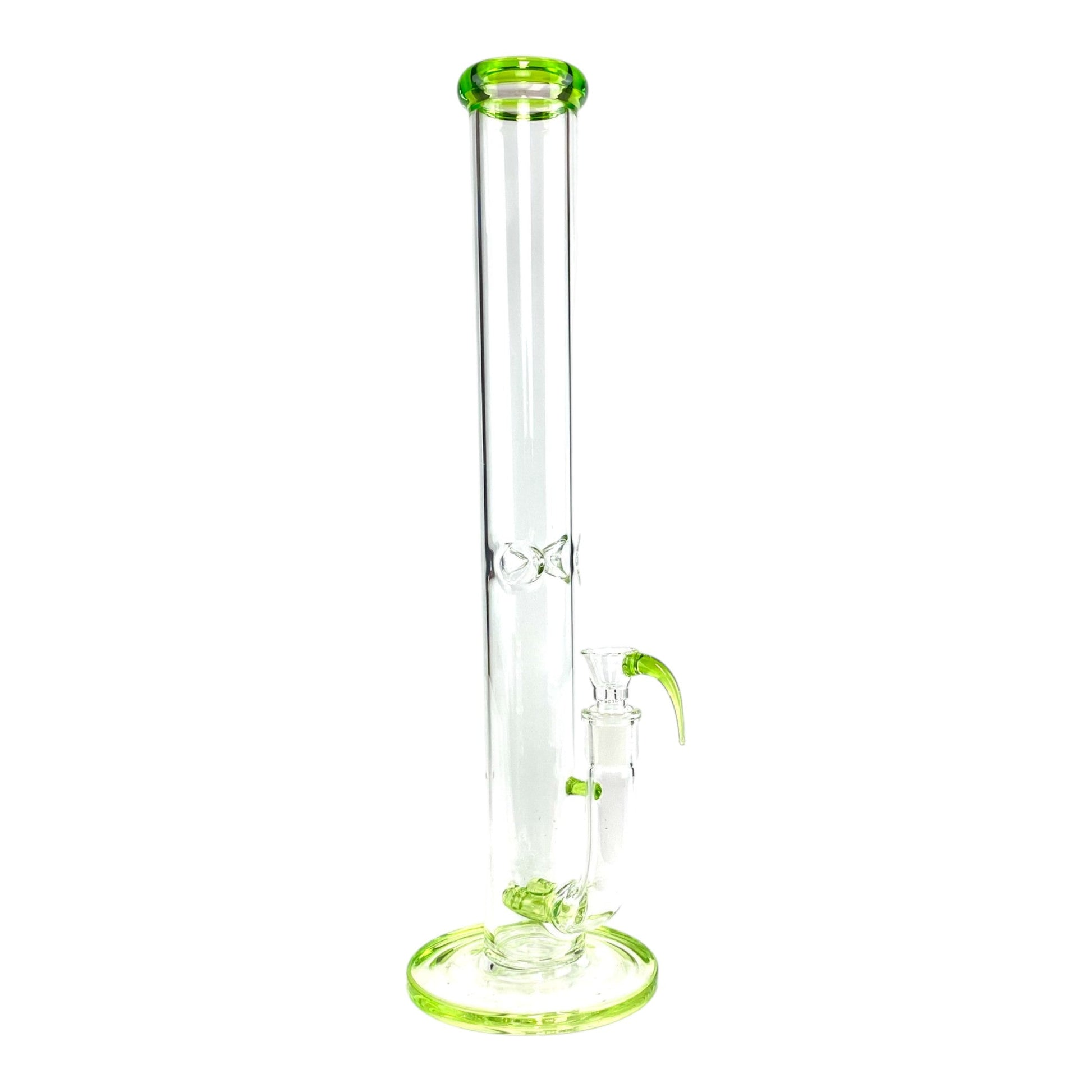 Phoenix Forked Perc Straight Tube 43cm Green - The Bong Baron
