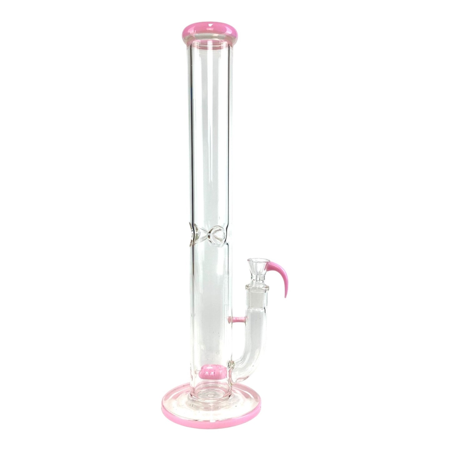 Phoenix Forked Perc Straight Tube 43cm Pink - The Bong Baron