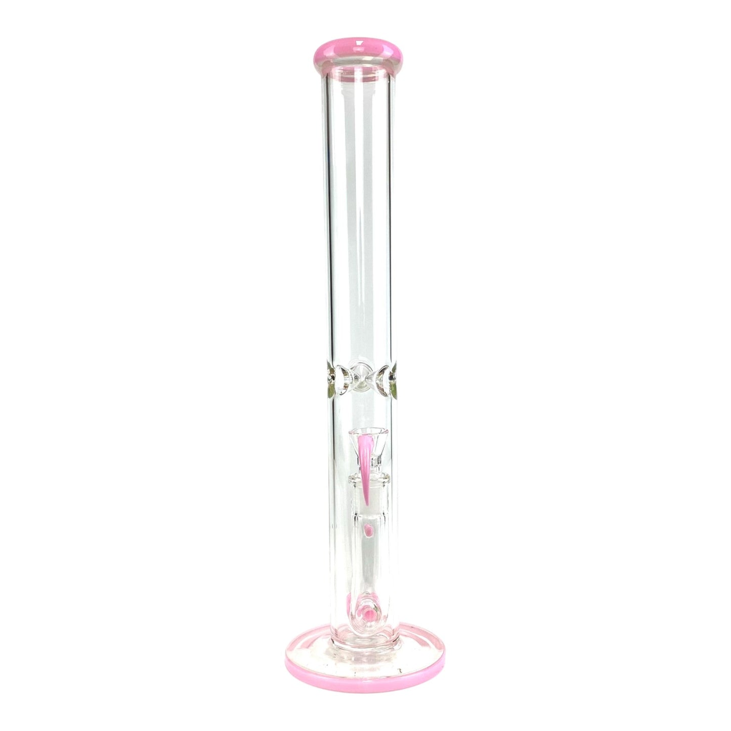 Phoenix Forked Perc Straight Tube 43cm Pink - The Bong Baron