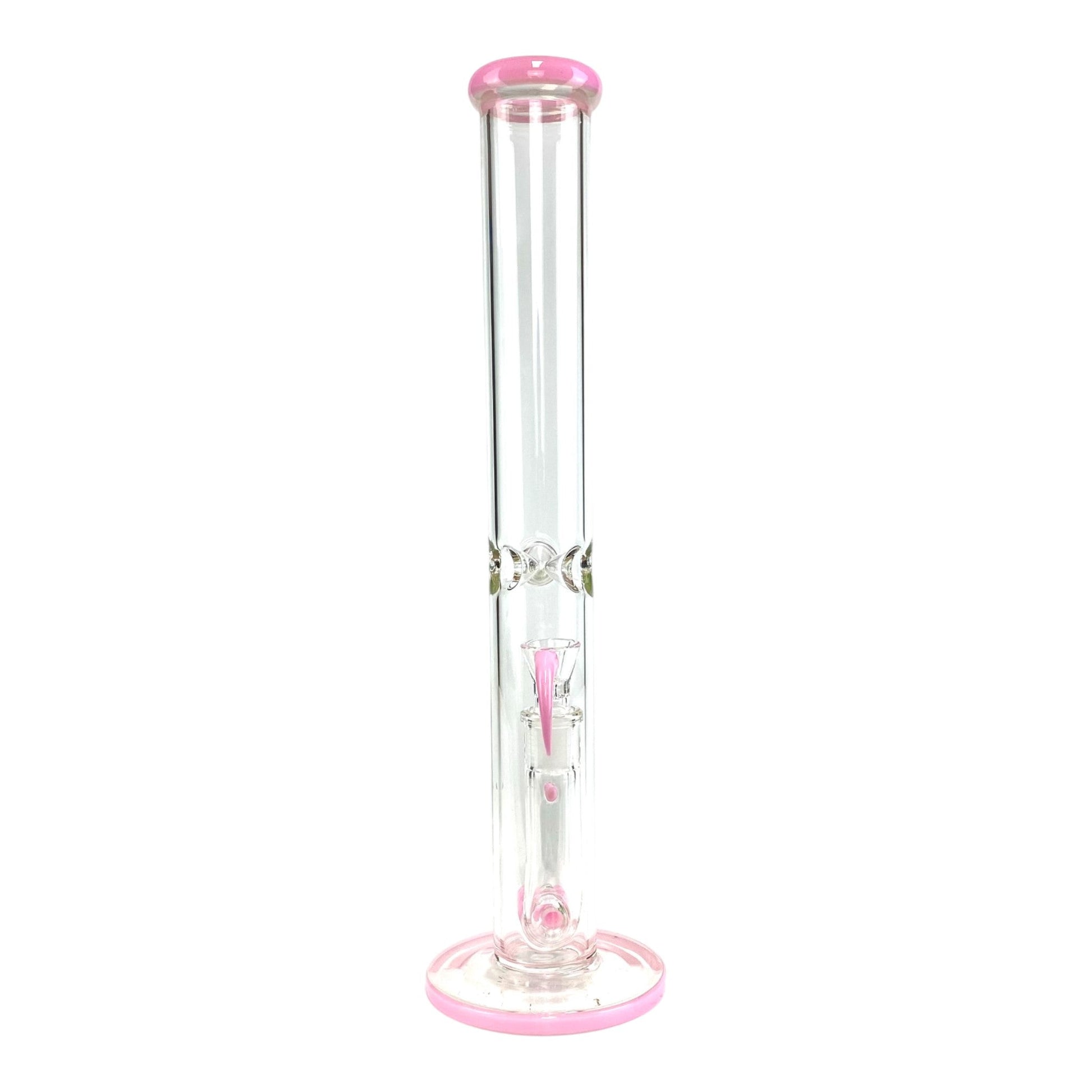 Phoenix Forked Perc Straight Tube 43cm Pink - The Bong Baron
