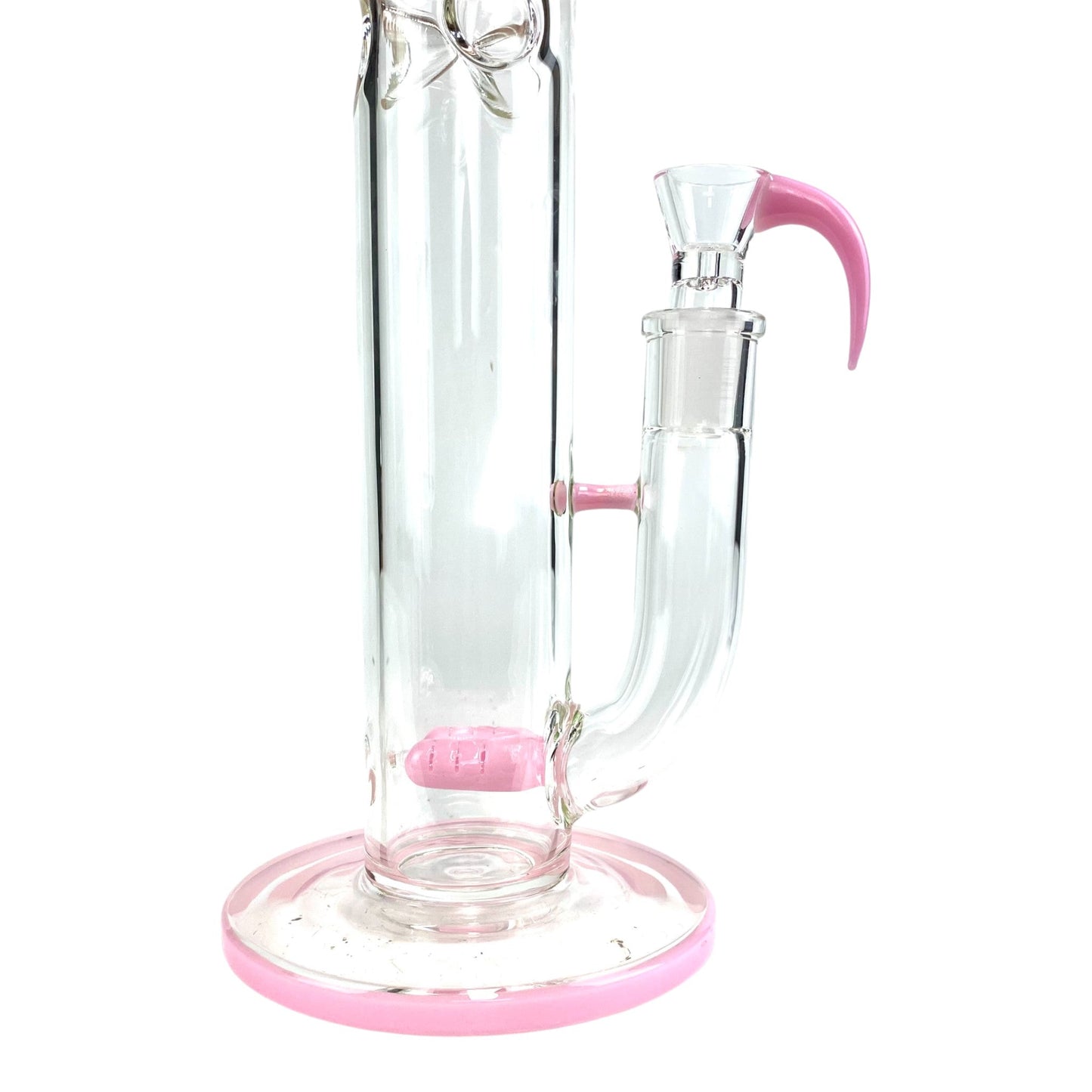 Phoenix Forked Perc Straight Tube 43cm Pink - The Bong Baron