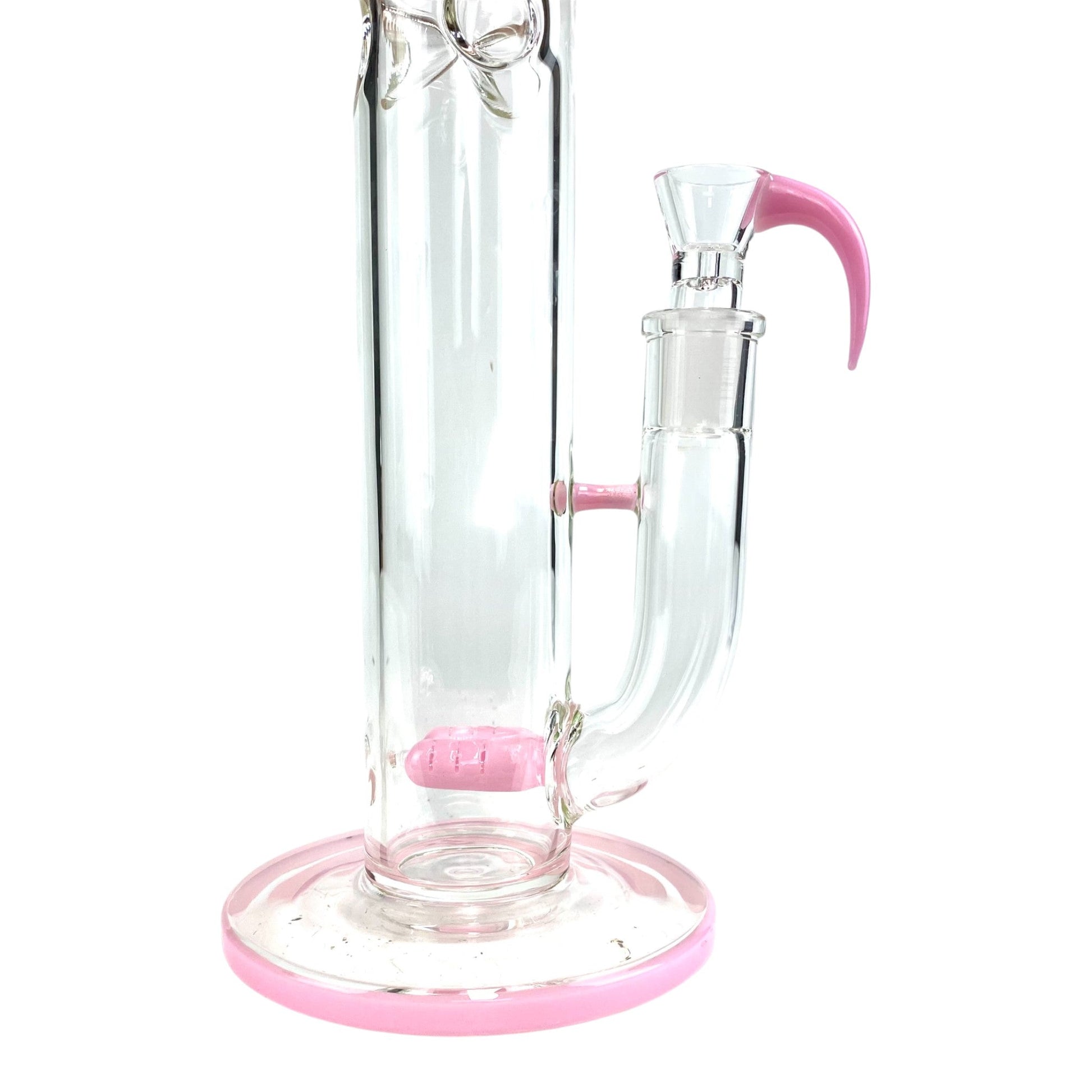 Phoenix Forked Perc Straight Tube 43cm Pink - The Bong Baron