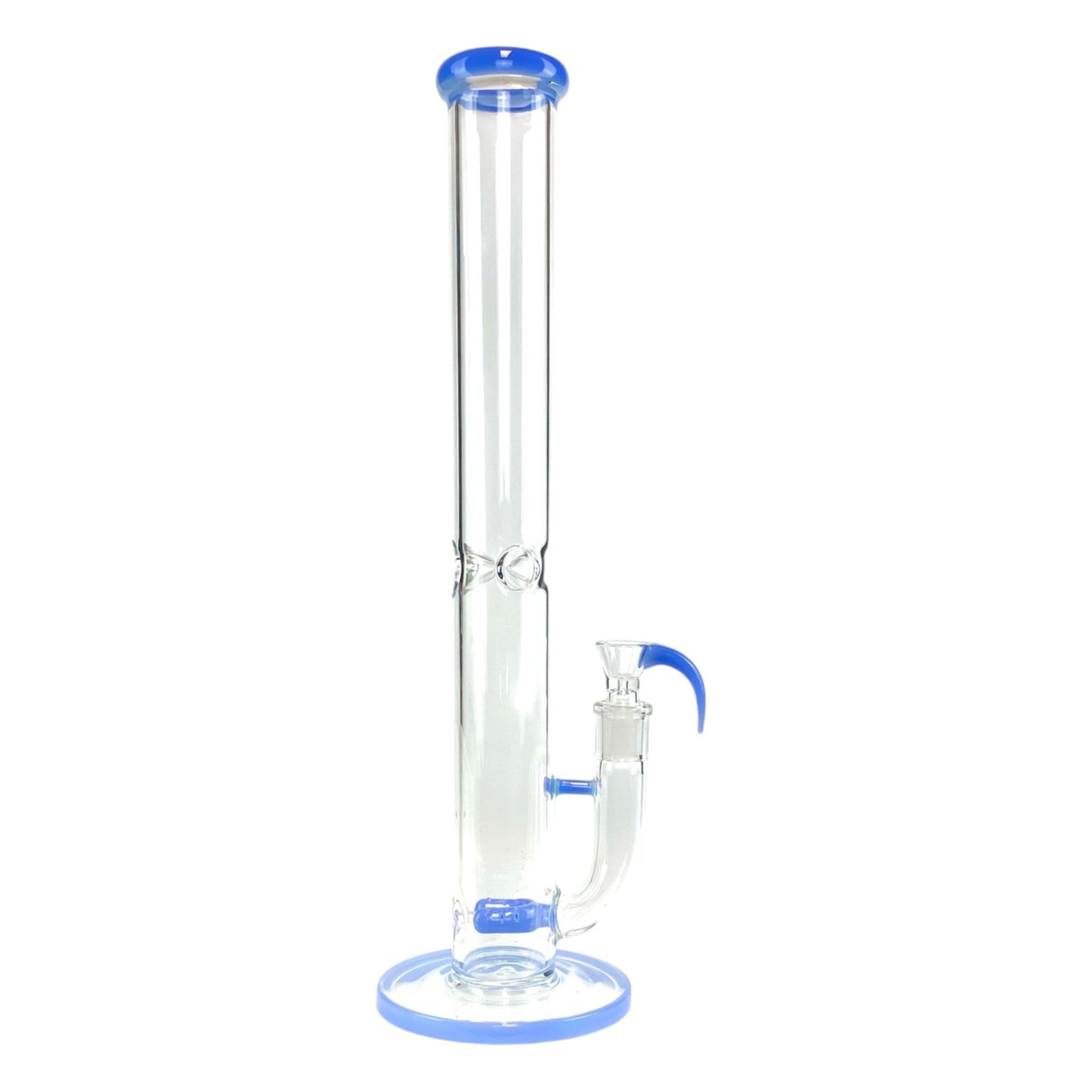 Phoenix Forked Perc Straight Tube Bong 43cm Blue - The Bong Baron