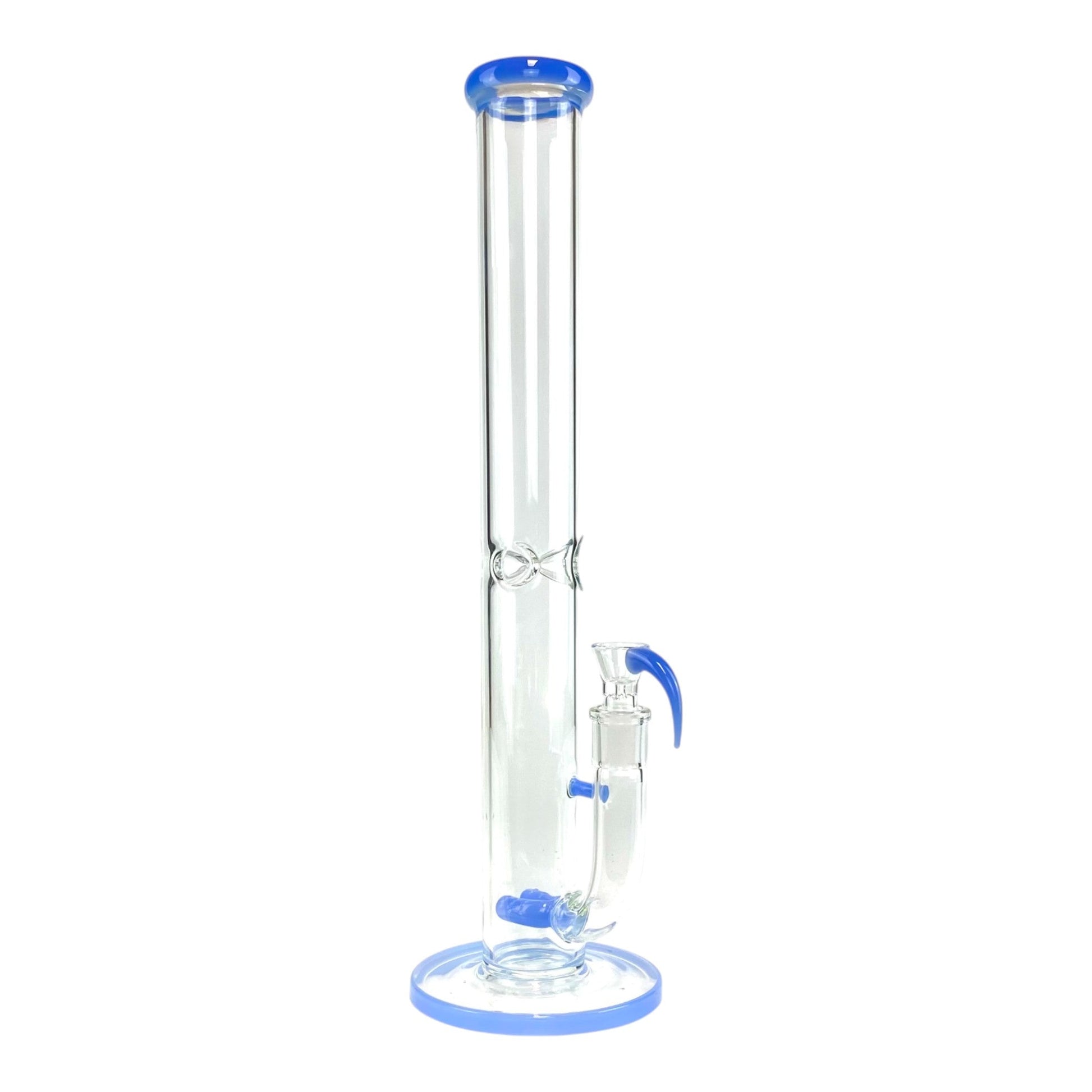 Phoenix Forked Perc Straight Tube Bong 43cm Blue - The Bong Baron