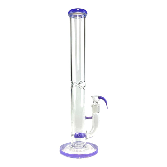 Phoenix Forked Perc Straight Tube Bong 43cm Purple - The Bong Baron