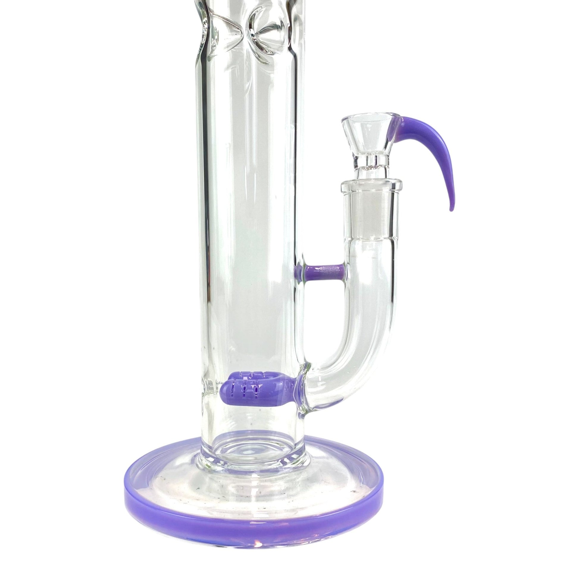 Phoenix Forked Perc Straight Tube Bong 43cm Purple - The Bong Baron