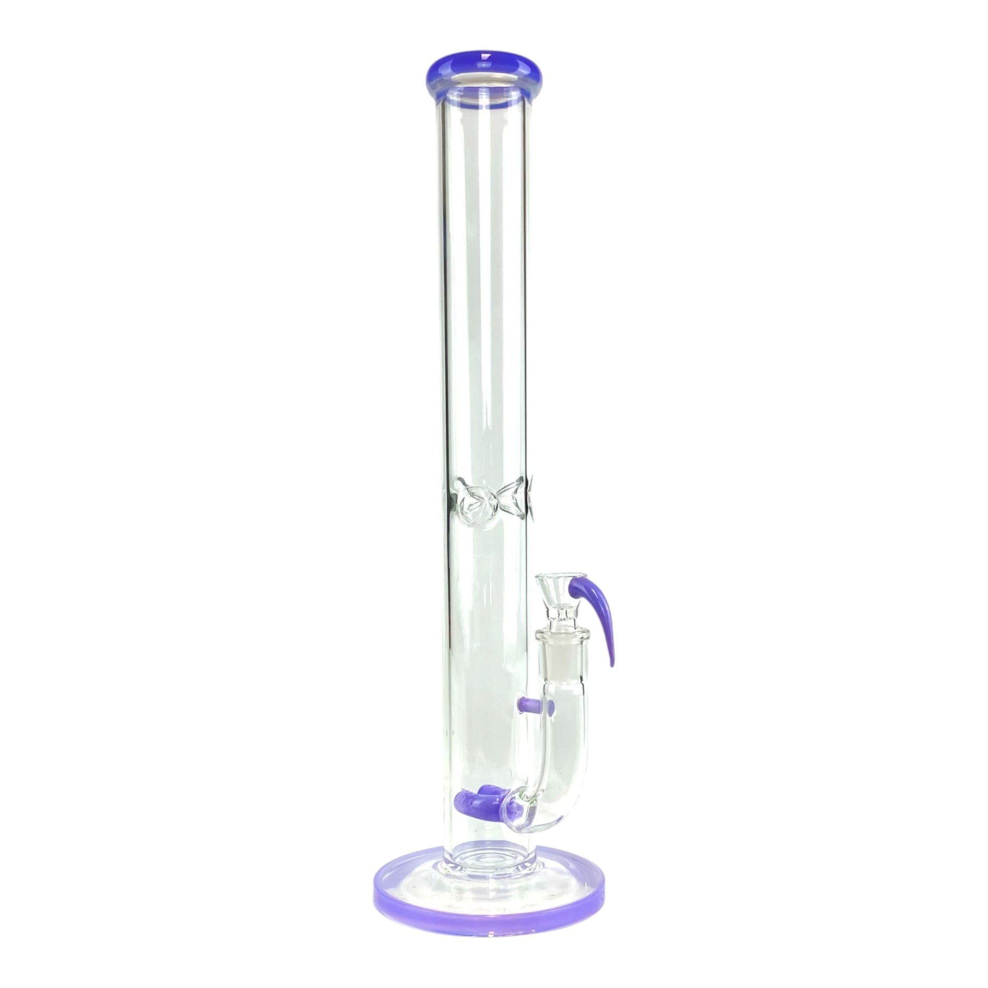 Phoenix Forked Perc Straight Tube Bong 43cm Purple - The Bong Baron