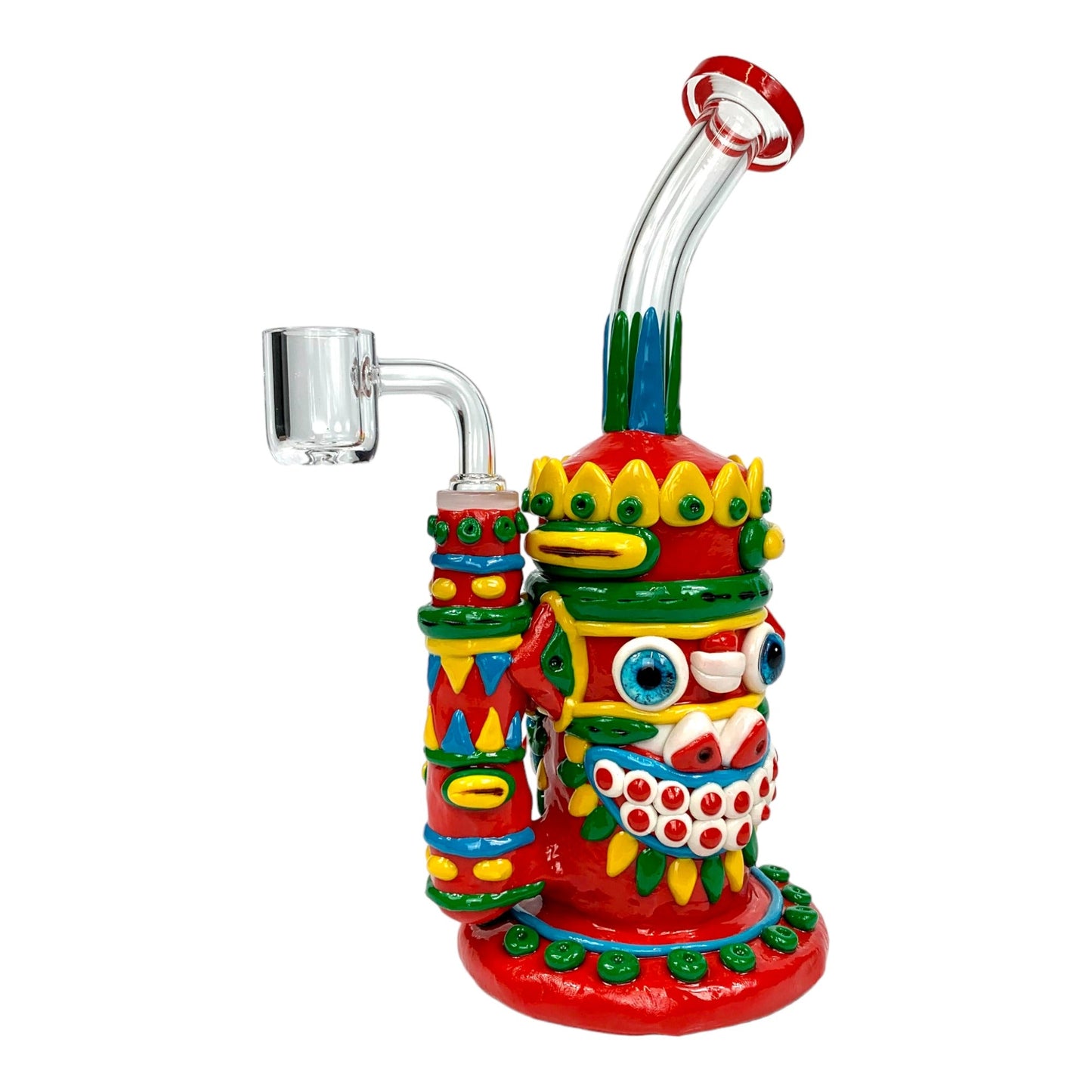 Phoenix Glass 3D Indian Chief Dab Rig 24cm Red - The Bong Baron