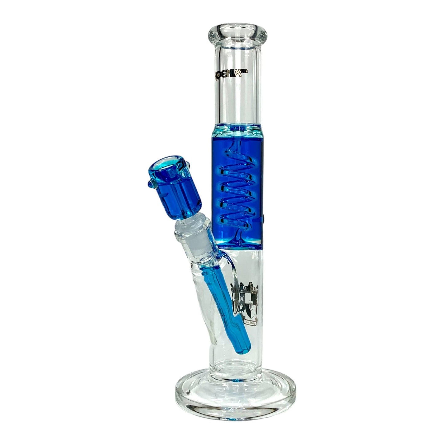 Phoenix Glycerine Coil Straight Shooter Bong Blue 30cm - The Bong Baron